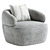 Swivel Armchair with Upholstered Design 3D model small image 4