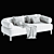 Modern Bouclé Fabric Sofa Design 3D model small image 7