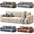 Bonent Velvet Sofa Set 3D model small image 1