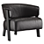 Contemporary Leather Wing Armchair 3D model small image 1