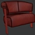 Contemporary Leather Wing Armchair 3D model small image 5