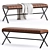 Elegant Faux Leather Seating Bench 3D model small image 1