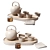 Elegant Tea Decor Set 3D model small image 2