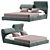 Trinity Bed 160x200 Antracite Gray 3D model small image 1