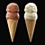 Two-Tone Ice Cream Cone 3D model small image 1