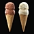 Two-Tone Ice Cream Cone 3D model small image 8