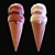 Two-Tone Ice Cream Cone 3D model small image 16