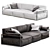 Sleek Plag Sofa Set 2019 3D model small image 2