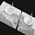 Stone Twin Wash Basins 3D model small image 2