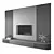 Modern TV Wall 3D Model 3D model small image 1