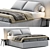 Sleek Toffee Bed by Caccaro 3D model small image 3