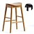  Nordic Style Counter Stool 3D model small image 1