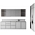 Customizable Modern Kitchen Design 3D model small image 1