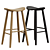 Rustic Wood Luna Bar Stool 3D model small image 2