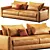 Contemporary Ellington 2-Seat Leather Sofa 3D model small image 1