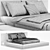 Modern Fabric Upholstered Platform Bed 3D model small image 5