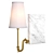 Contemporary Bookshelf Sconce: Marble & Brass 3D model small image 5