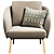 Domo Fabric Armchair: Contemporary Comfort 3D model small image 4