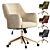 Boucle Desk Chair Upholstered Model 3D model small image 1