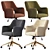 Boucle Desk Chair Upholstered Model 3D model small image 3