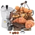 Croissant Chocolate Coffee Breakfast Kit 3D model small image 1