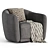 Elegant Addie Swivel Armchair 3D model small image 2