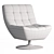 Elegant White Boucle Swivel Chair 3D model small image 2