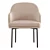 Sleek Metal Dining Armchair 3D model small image 2