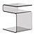 Sleek Glass Allred Side Table 3D model small image 5