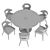 Contemporary Dining Set with Crissey Chair and Alferce Table 3D model small image 5