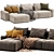 Modern Kaye Sectional Sofa Design 3D model small image 2