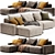 Modern Kaye Sectional Sofa Design 3D model small image 3