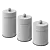 Striped Canister Trio Set 3D model small image 2