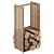 Natural Rattan Log Holder 3D model small image 2