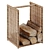 Natural Rattan Log Holder 3D model small image 3