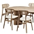 Rattan Upholstered Dining Chair Table 3D model small image 5