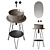 Gustav Metal Console Vanity Set 3D model small image 1