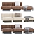 Modern Minotti Twiggy Modular Sofa 3D model small image 1