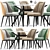 Modern Dining Set Furniture Bundle 3D model small image 1