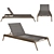 Outdoor Wicker Chaise Lounge Stackable 3D model small image 2