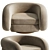 Elegant Cosenza Velvet Chair 3D model small image 2