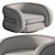Elegant Cosenza Velvet Chair 3D model small image 5