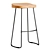 Modern Walnut Saddle Seat Stool 3D model small image 2