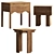 Natural Wood Bedside Table Set 3D model small image 1