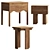 Natural Wood Bedside Table Set 3D model small image 8