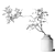 Vintage Metal Vase with Green Leaves 3D model small image 2