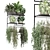 Indoor Hanging Plants Metal Shelf 3D model small image 1