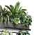 Indoor Hanging Plants Metal Shelf 3D model small image 2