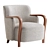 Stylish Walnut Accent Chair 3D model small image 3