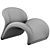 Sleek Le Chat Lounge Chair 3D model small image 6